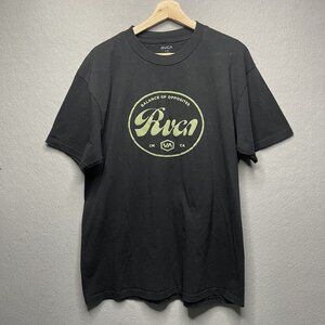 RVCA Heavy Tee Balance Of Opposites Riddin Round SS Black T-Shirt Mens Large